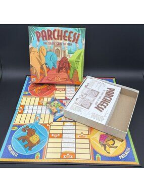 Milton Bradley Parcheesi Board Game 2001  The Classic Game of India Complete -B